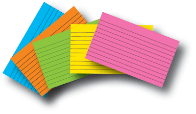 Colored Index Cards, 4" x 6" Lined