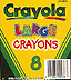 Crayola Large Size Crayons, 8 crayons in a lift-lid box