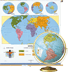 U.S. & World Combo Map and 16" Starter Globe, Classroom Pack