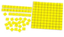 Overhead Base Ten Blocks, Yellow Deluxe Set, 52 pieces